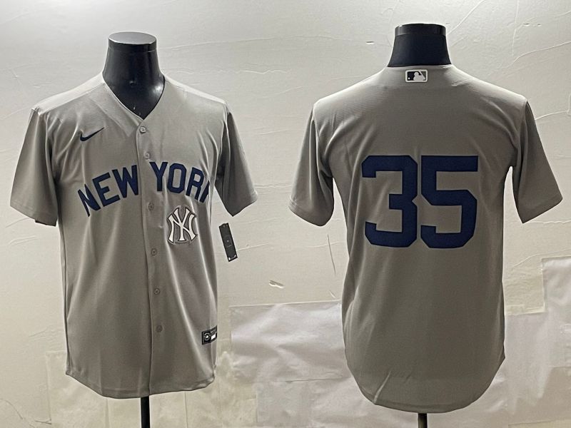 Men New York Yankees #35 No Name Grey Game 2025 Nike MLB Jersey style 3166->new york yankees->MLB Jersey